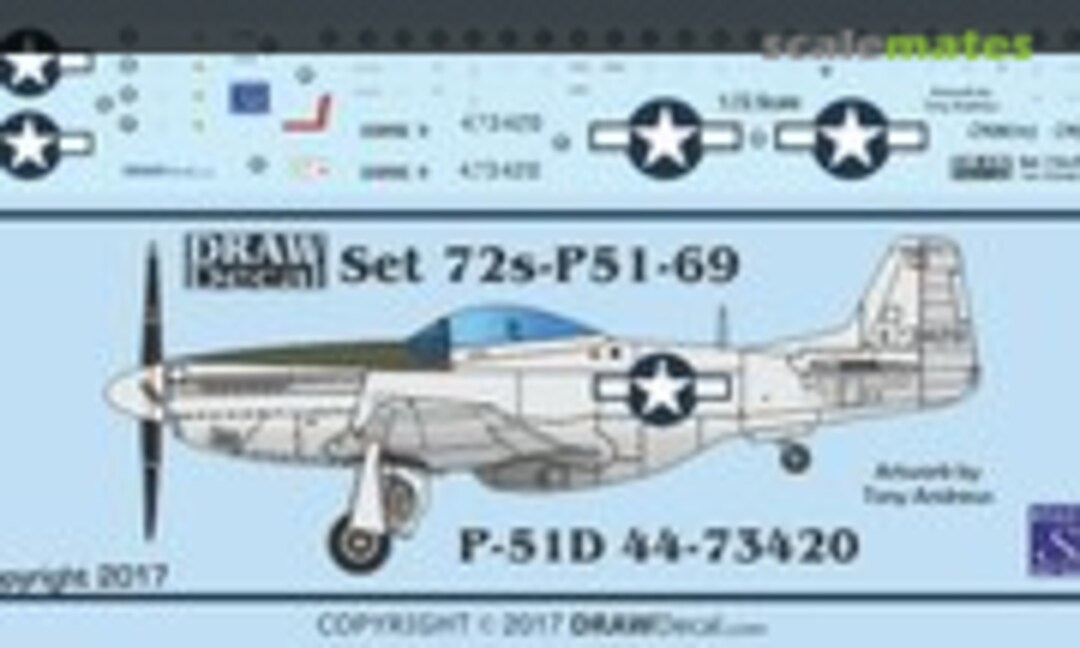1:72 P-51D 44-73420 (Draw Decal 72-P51-69) 72-P51-69