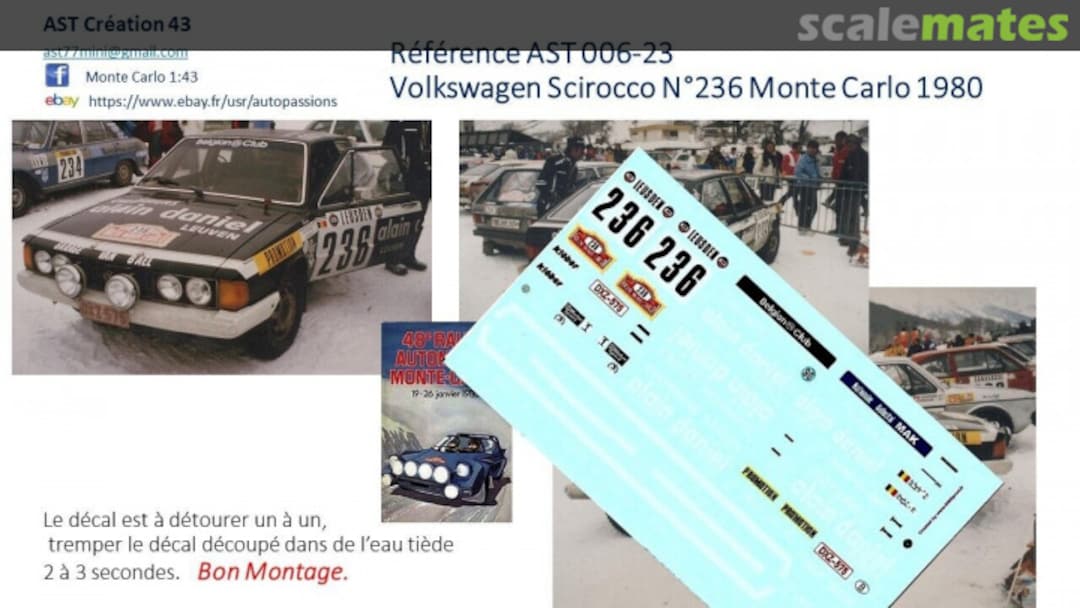 Boxart Volkswagen Scirocco I [DXZ-575] "alain daniel LEUVEN" AST 006-23 AST Création 43