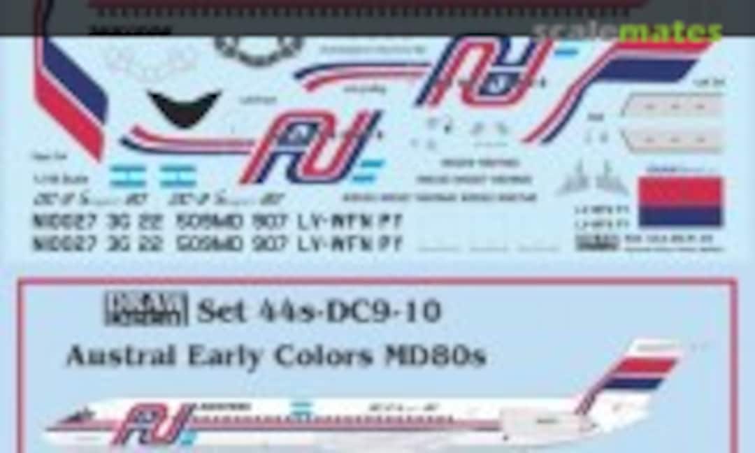 1:144 Austral Early Colors MD80s (Draw Decal 44-DC9-10) 44-DC9-10