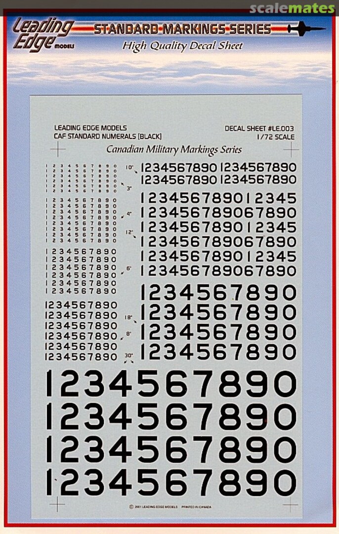 Boxart CAF Standard Numerals (Black) LE.003 Leading Edge Boxart CAF Standard Numerals (Black) LE.003 Leading Edge
