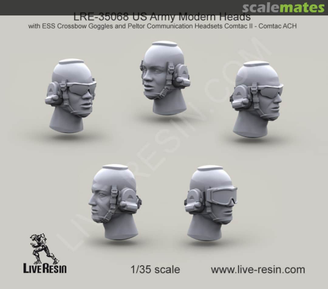 Boxart US Army Modern Heads with ESS Crossbow Goggles and Peltor Communication LRE-35068 Live Resin Boxart US Army Modern Heads with ESS Crossbow Goggles and Peltor Communication LRE-35068 Live Resin