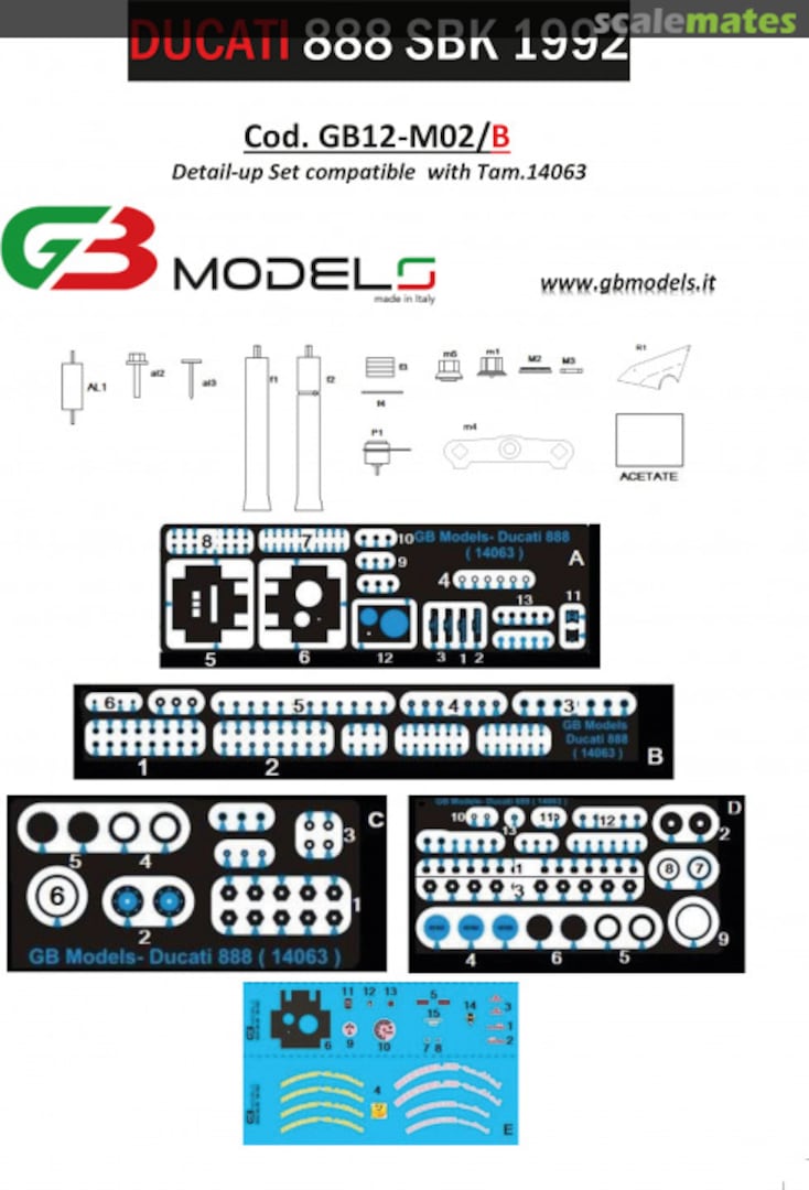 Contents Ducati 888 SBK (1992) Details Up Set GB12-M02/B GB Models Contents Ducati 888 SBK (1992) Details Up Set GB12-M02/B GB Models