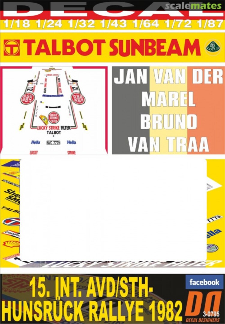 Boxart Talbot Sunbeam Lotus [NVC 777W] "LUCKY STRIKE FILTER" 3-0795 Decal Details