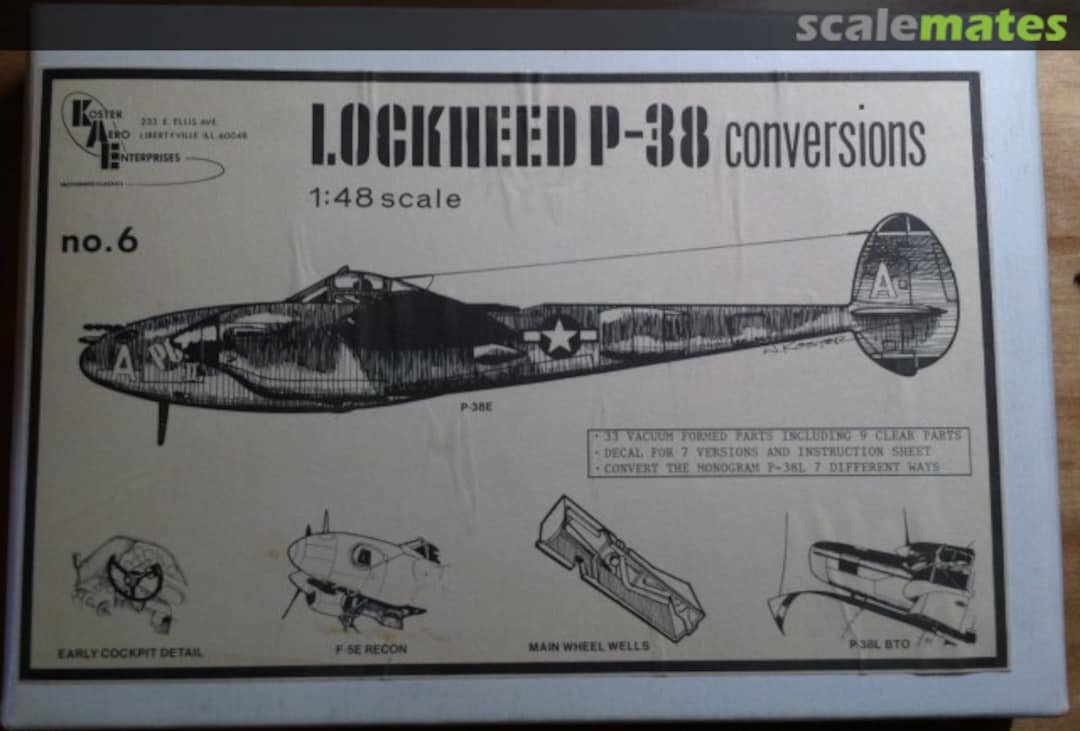 Boxart Lockheed P-38 Conversions 6 Koster Aero Enterprises Boxart Lockheed P-38 Conversions 6 Koster Aero Enterprises