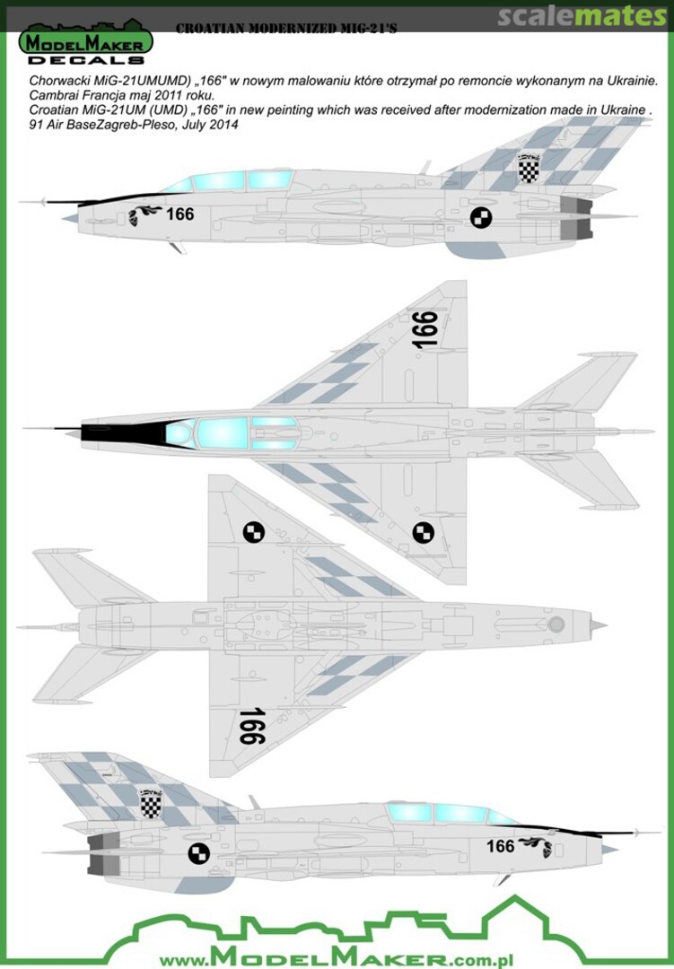 Boxart Croatian Modernized MiG-21's D48043 ModelMaker Boxart Croatian Modernized MiG-21's D48043 ModelMaker