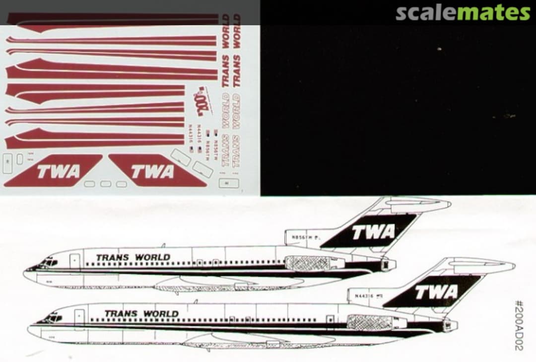 Boxart Boeing 727-100/727-200 TWA 200AD02 ATP Airliners America Boxart Boeing 727-100/727-200 TWA 200AD02 ATP Airliners America