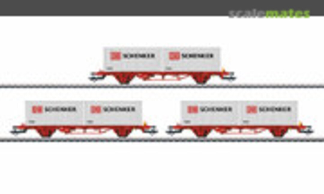 3pc Container transport car set &quot;DB Schenker&quot; (Märklin 47725)
