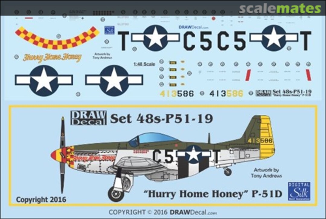 Boxart P-51D "Hurry Home Honey" 48-P51-19 Draw Decal Boxart P-51D "Hurry Home Honey" 48-P51-19 Draw Decal
