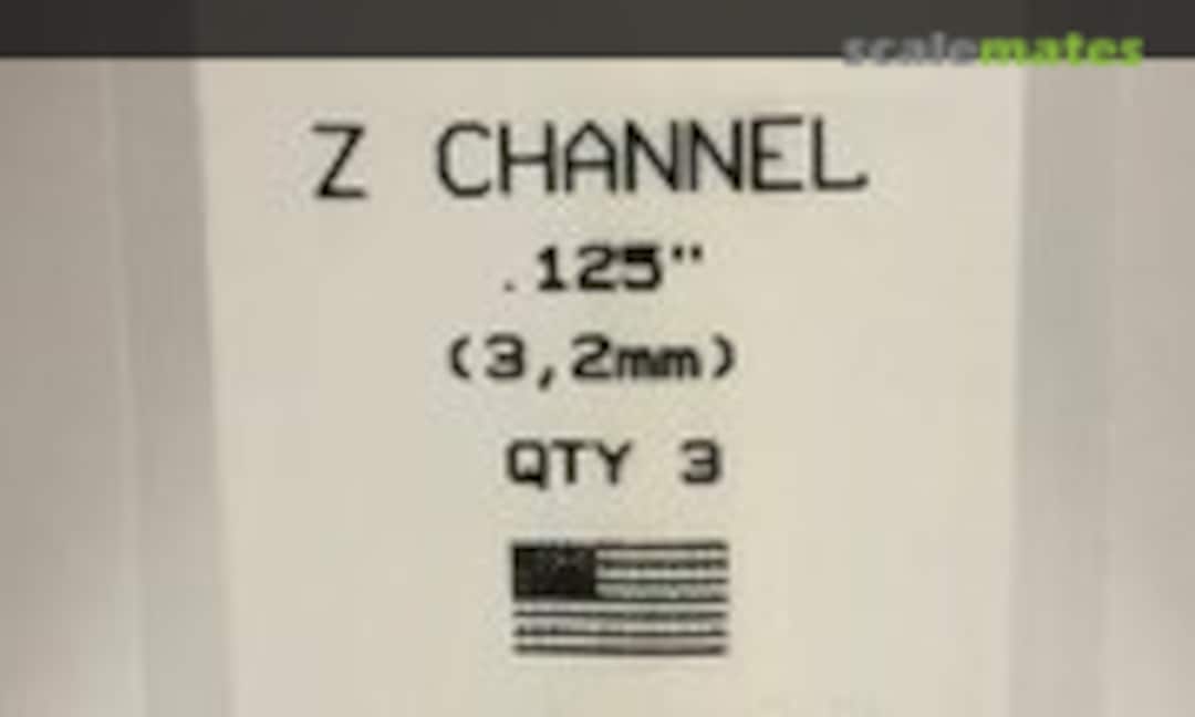 No .125" (3.2mm) Opaque White Polystyrene Z Channel (Evergreen Scale Models 754) 754