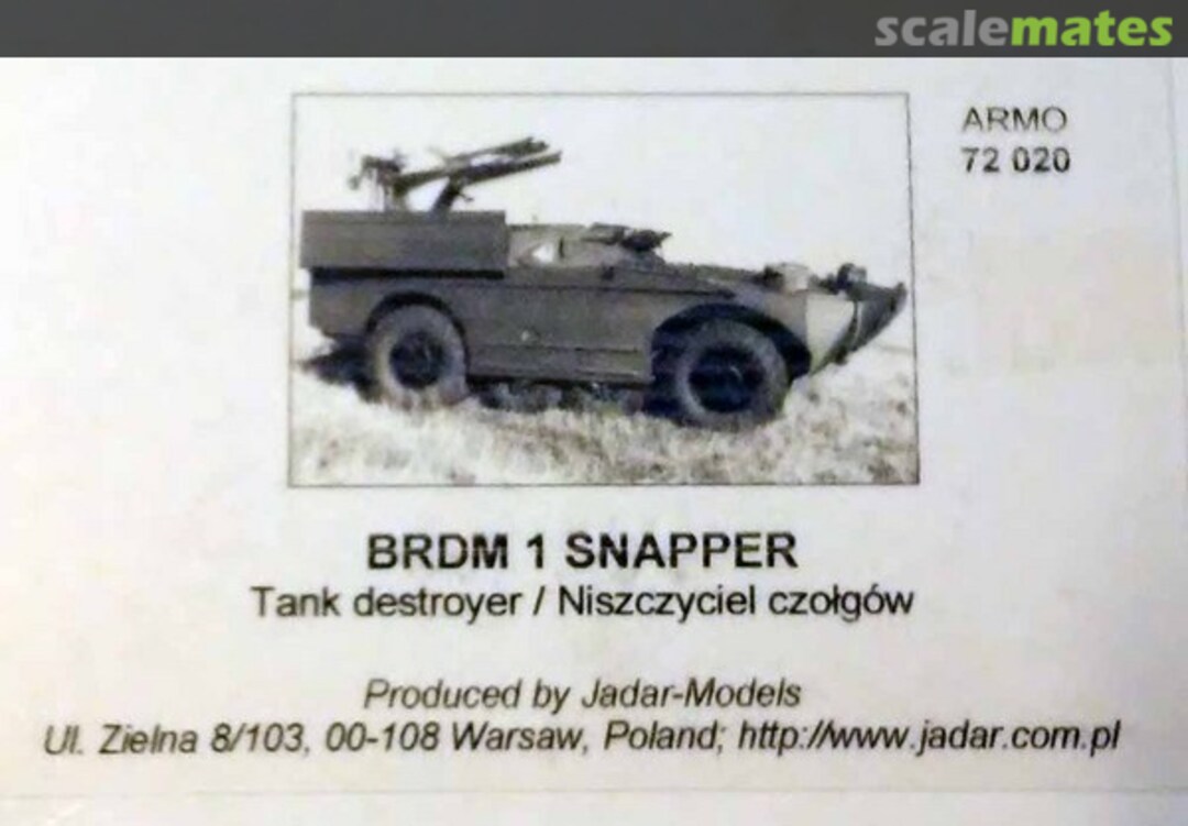 Boxart BRDM-1 Snapper 72020 Armo Boxart BRDM-1 Snapper 72020 Armo