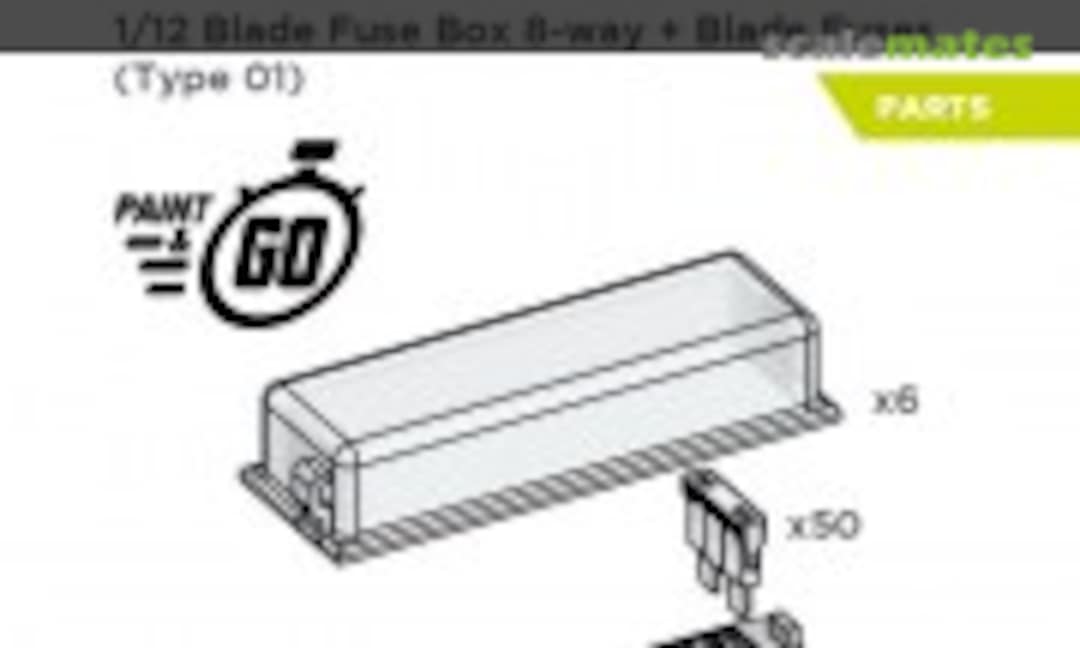 1:12 Blade fuse box 8 ways with fuses (Decalcas DCL-PAR116) DCL-PAR116