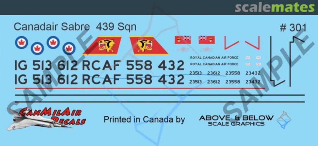 Boxart Canadair Sabre Mk. 6 301 Above & Below Graphics