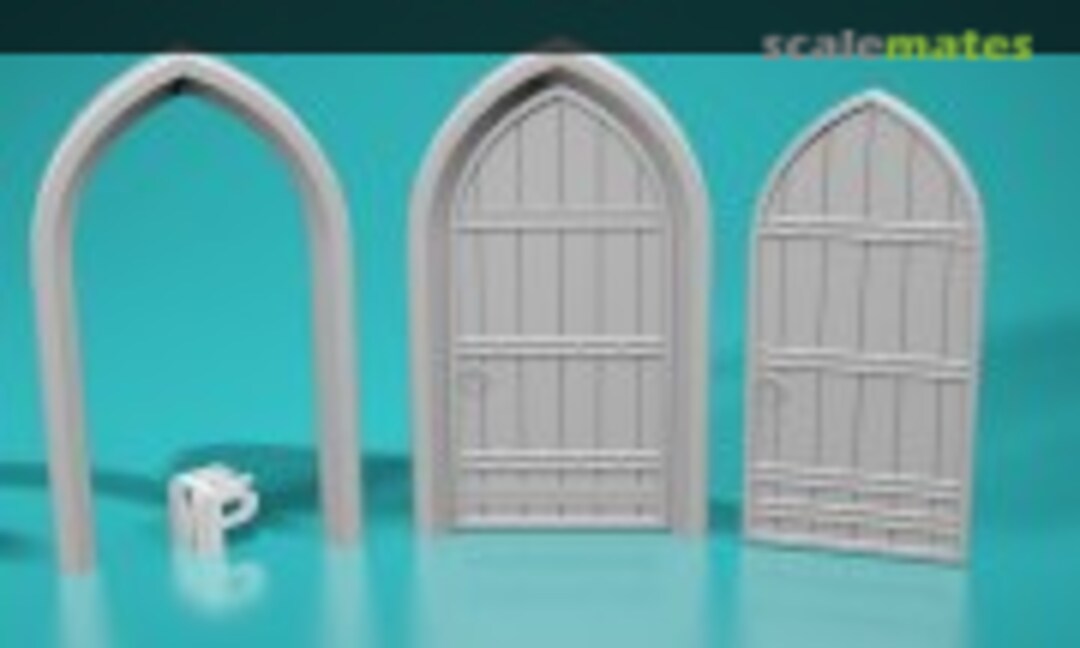 1:35 Church door - type 1 - narrow - full - leaf + frame (EMP3d 35150608-03) 35150608-03