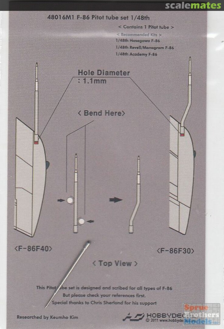 Boxart F-86 Sabre Pitot Tube Set MT48016M1 HobbyDecal Boxart F-86 Sabre Pitot Tube Set MT48016M1 HobbyDecal
