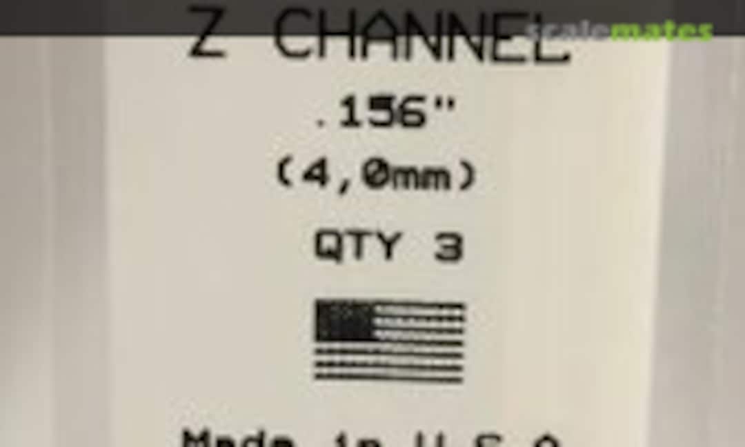 No .156" (4.0mm) Opaque White Polystyrene Z Channel (Evergreen Scale Models 755) 755