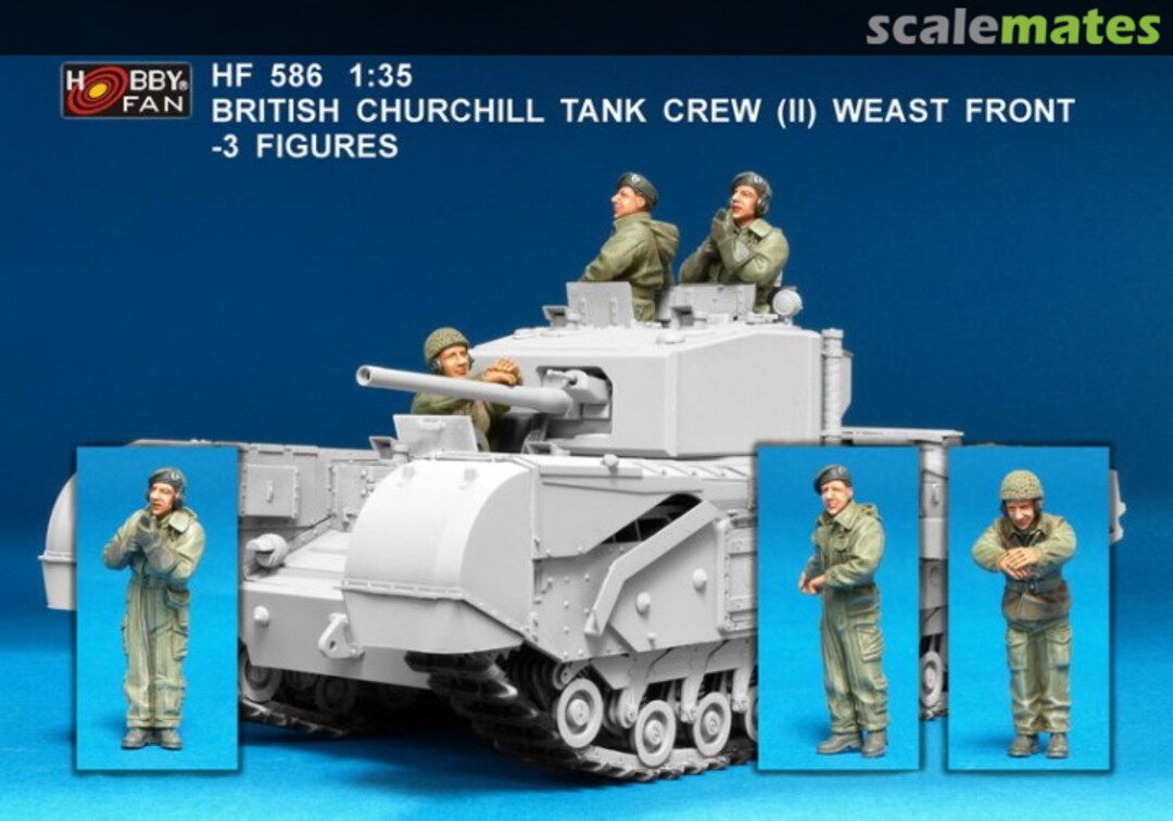 Boxart British Churchil Tank crew (II) Weast Front - 3 figures HF586 Hobby Fan Boxart British Churchil Tank crew (II) Weast Front - 3 figures HF586 Hobby Fan