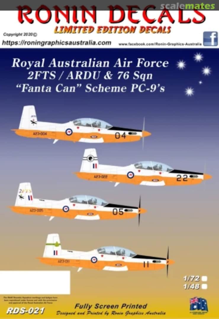 Boxart 2 FTS / ARDU & 76 Sqn "Fanta Can" Scheme PC-9's RDS-021 Ronin Decals