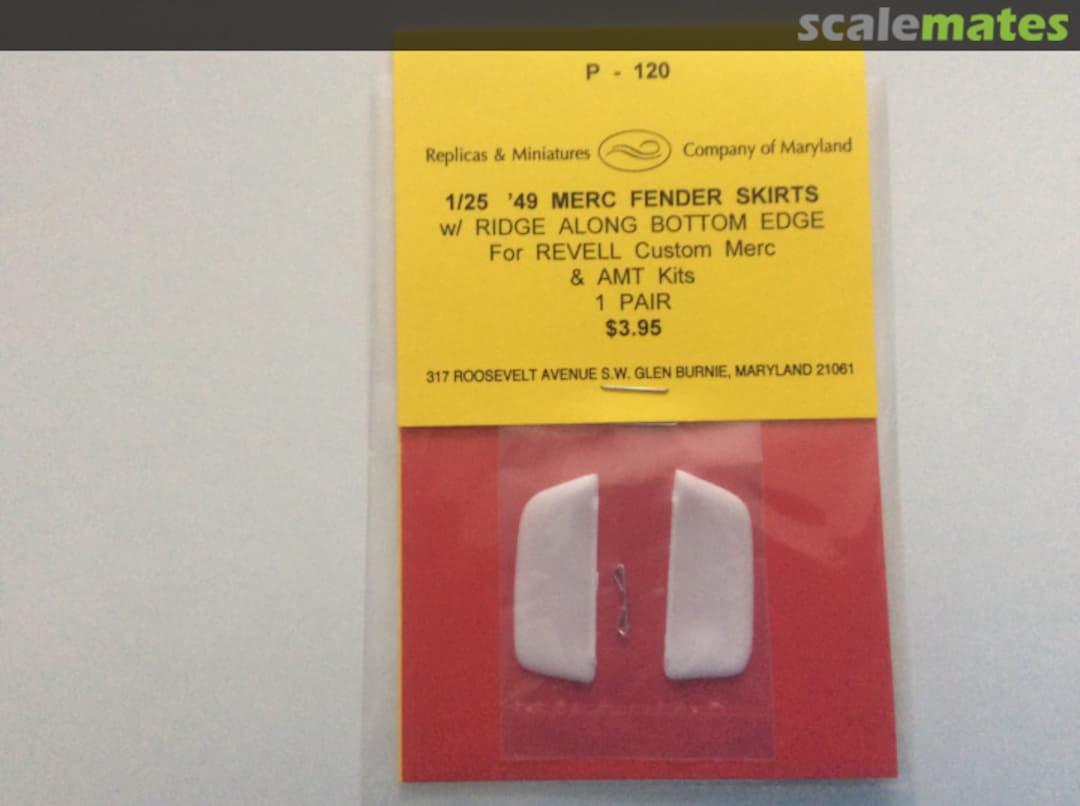 Boxart '49 Merc Fender Skirts P-120 Replicas & Miniatures Company of Maryland Boxart '49 Merc Fender Skirts P-120 Replicas & Miniatures Company of Maryland