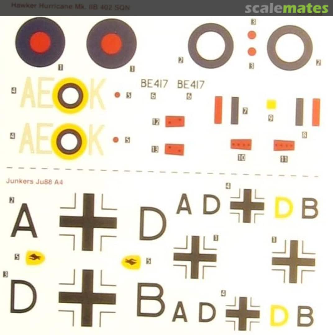 Contents Junkers Ju-88 & Hawker Hurricane MkIIb A50038 Airfix Contents Junkers Ju-88 & Hawker Hurricane MkIIb A50038 Airfix