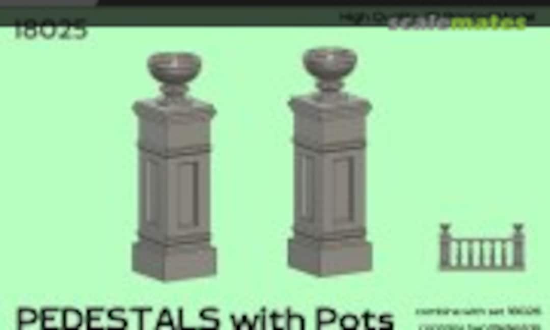 1:18 Pedestals with Pot, 1/18 (C3D Resin Miniatures 18025) 18025