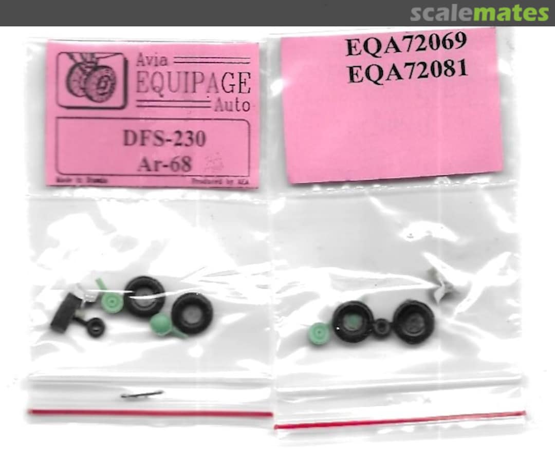 Boxart Arado Ar-68 and DFS-230 wheel set EQA72081 Avia Equipage Auto Boxart Arado Ar-68 and DFS-230 wheel set EQA72081 Avia Equipage Auto
