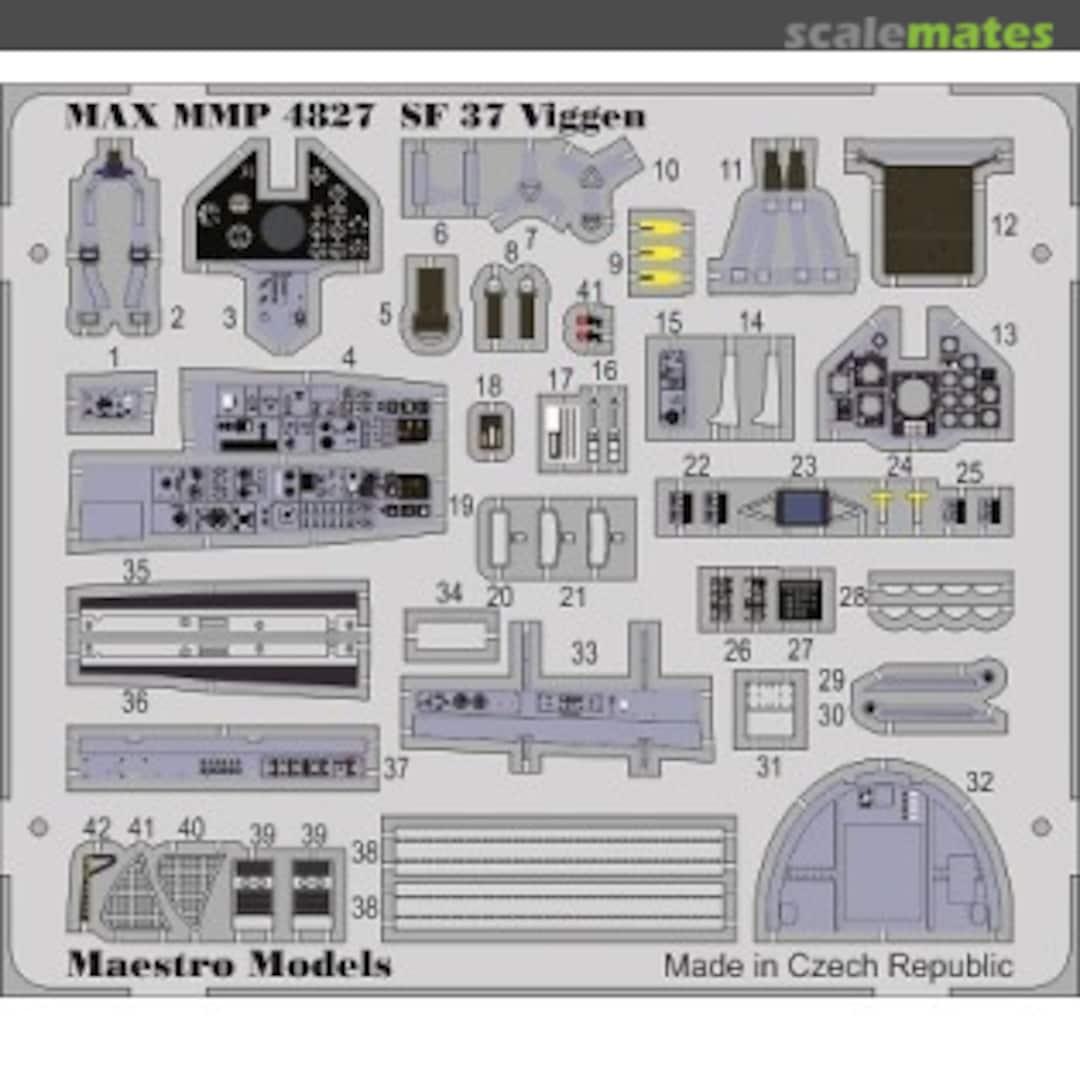 Boxart SAAB SF37 Viggen (photo recce) cockpit detail set MMP4827 Maestro Models Boxart SAAB SF37 Viggen (photo recce) cockpit detail set MMP4827 Maestro Models