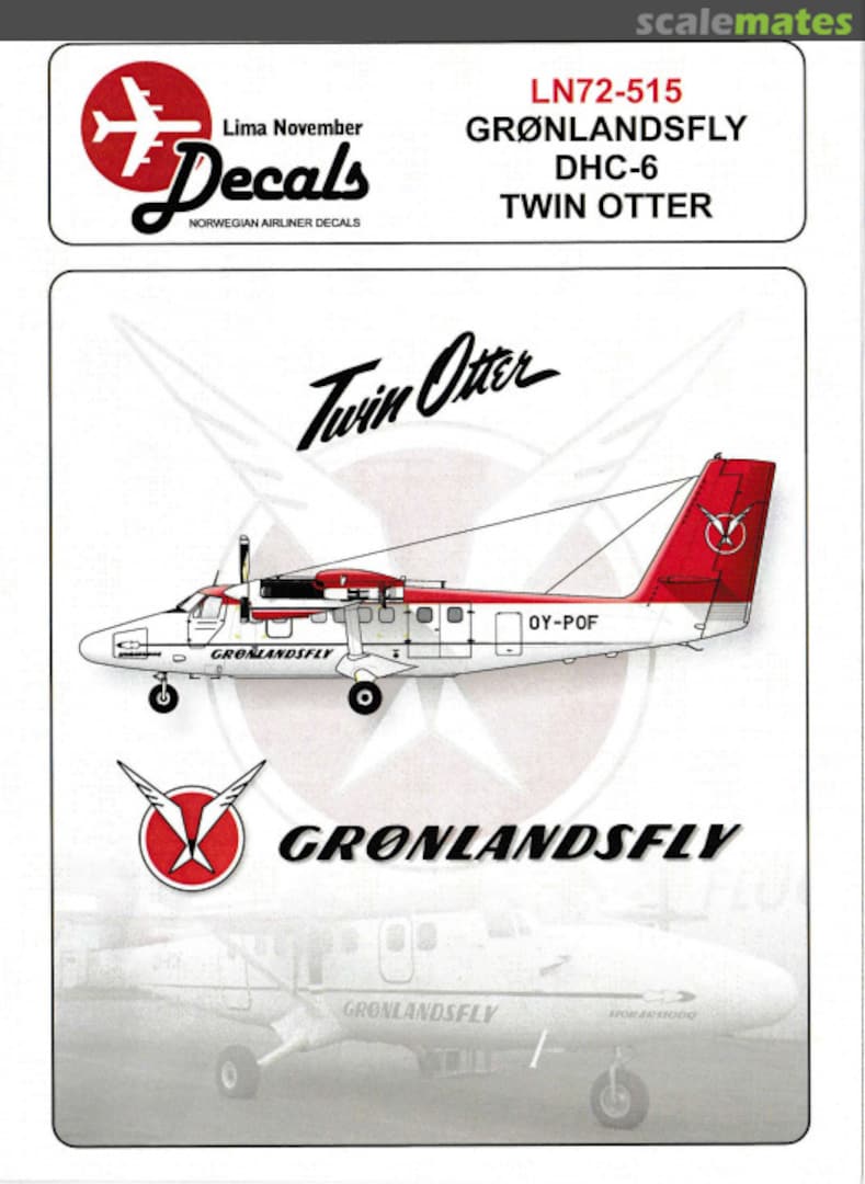 Boxart Grønlandsfly DHC-6 Twin Otter LN72-515 Lima November Decals Boxart Grønlandsfly DHC-6 Twin Otter LN72-515 Lima November Decals