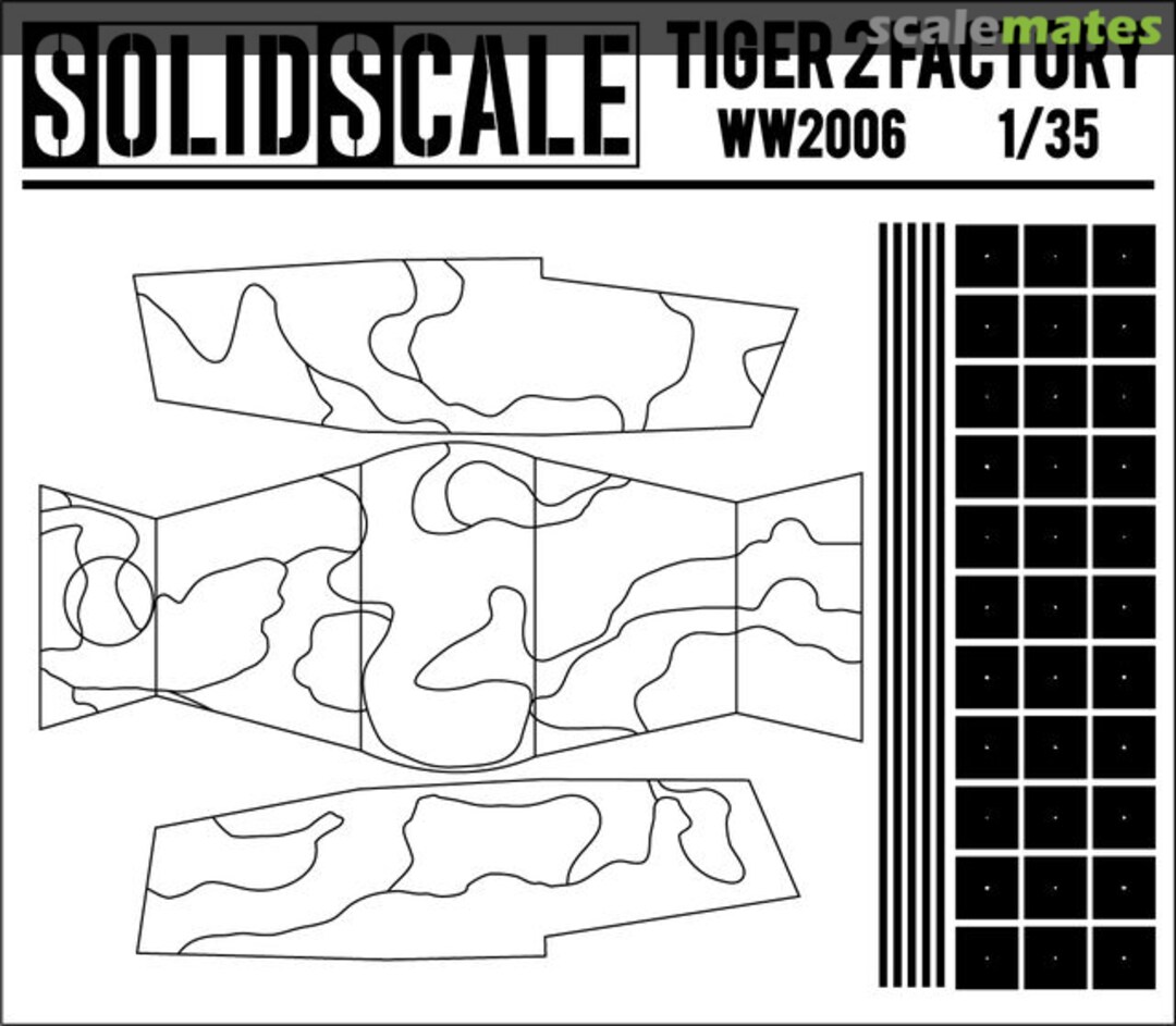 Boxart Tiger II Werktarnung Maskierschablone WW2006 Solid Scale Boxart Tiger II Werktarnung Maskierschablone WW2006 Solid Scale