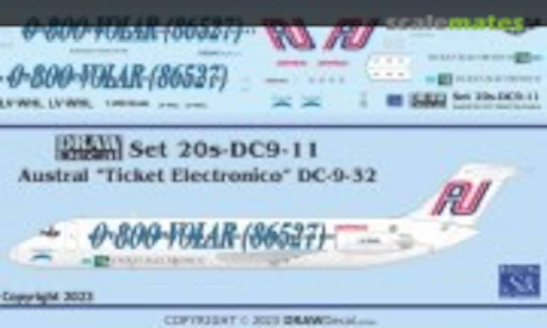1:200 Austral “Ticket Electronico” DC-9-32 (Draw Decal 20-DC9-11) 20-DC9-11