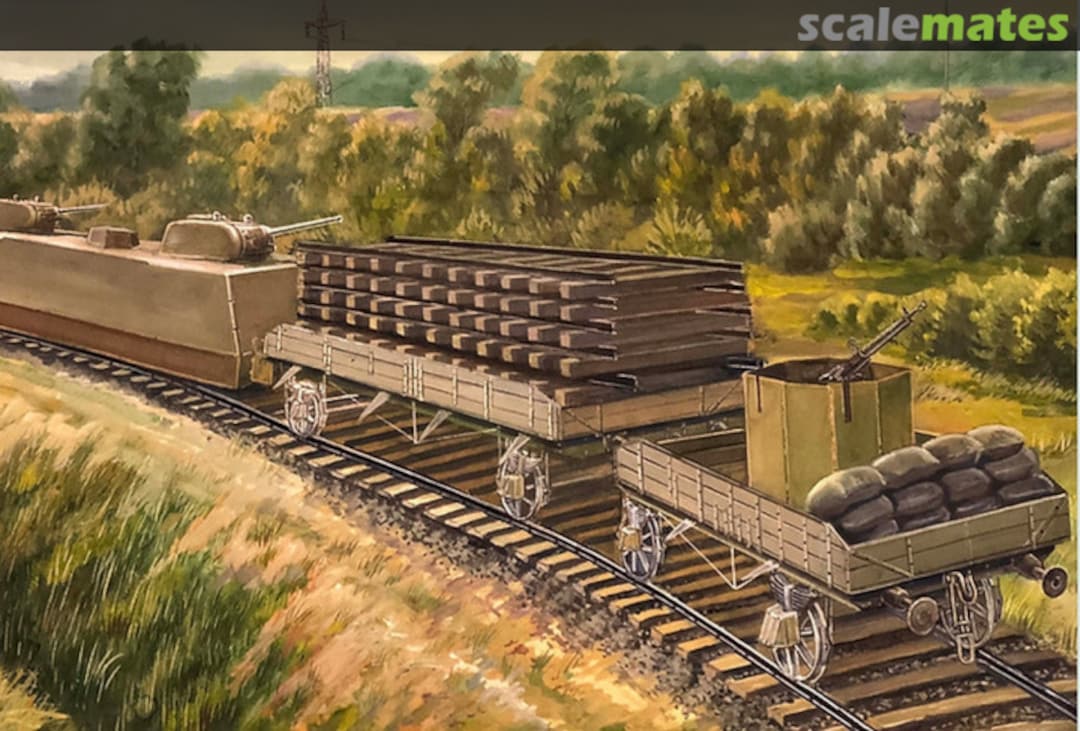 Boxart Set of control biaxial platforms for armored train 706 UM Military Technics