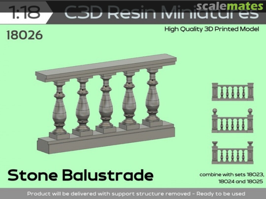 Boxart Stone Balustrade, 1/18 18026 C3D Resin Miniatures Boxart Stone Balustrade, 1/18 18026 C3D Resin Miniatures