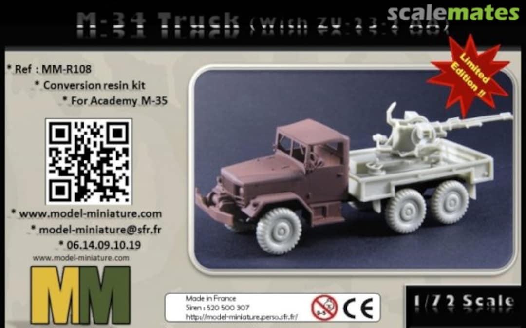 Boxart M34 WITH ZSU-23-2 AA MM-R108 Model Miniature Boxart M34 WITH ZSU-23-2 AA MM-R108 Model Miniature