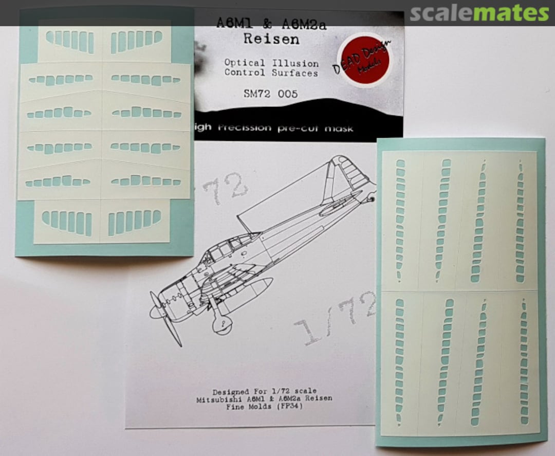 Boxart Mitsubishi A6M1 & A6M2a Reisen Optical Illusion Control Surface SM72005 DEAD Design Models Boxart Mitsubishi A6M1 & A6M2a Reisen Optical Illusion Control Surface SM72005 DEAD Design Models