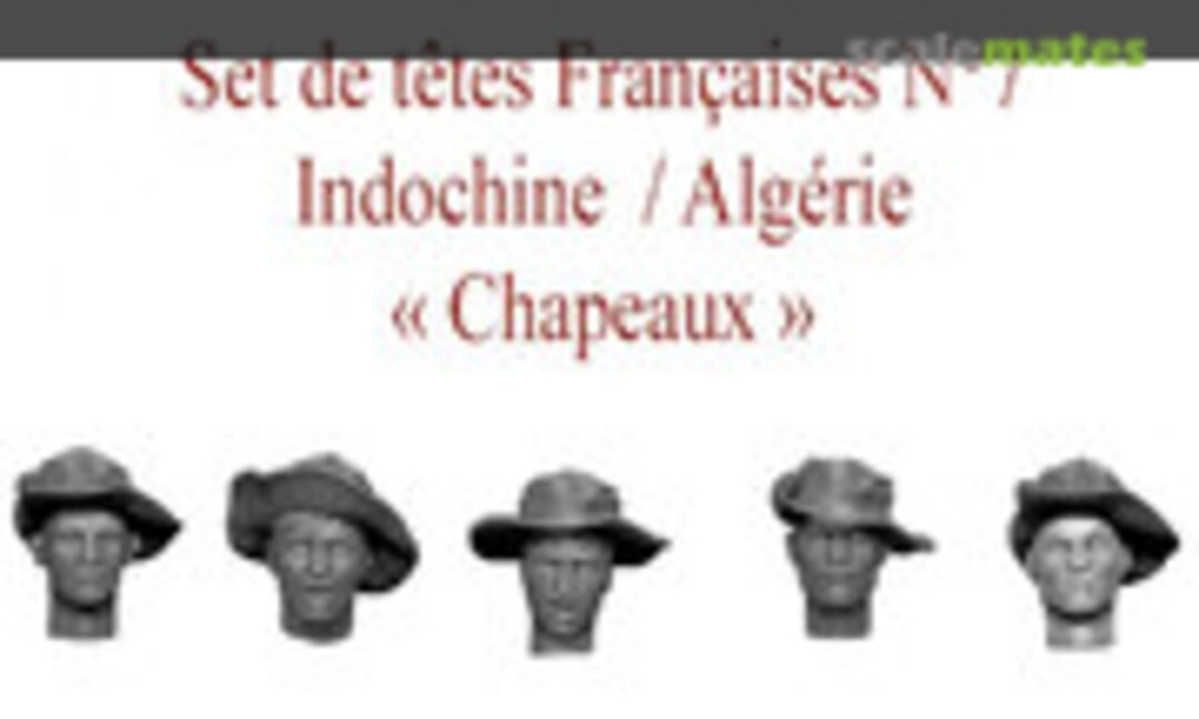 1:35 Set of French heads N°7 - Indochina / Algeria "Hats" (Blitz 35GG T07) 35GG T07