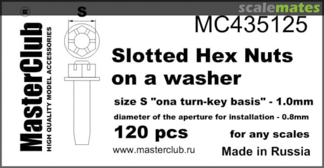 Boxart Ø1,0mm Slotted Hex Nuts on a washer MC435125 MasterClub Boxart Ø1,0mm Slotted Hex Nuts on a washer MC435125 MasterClub
