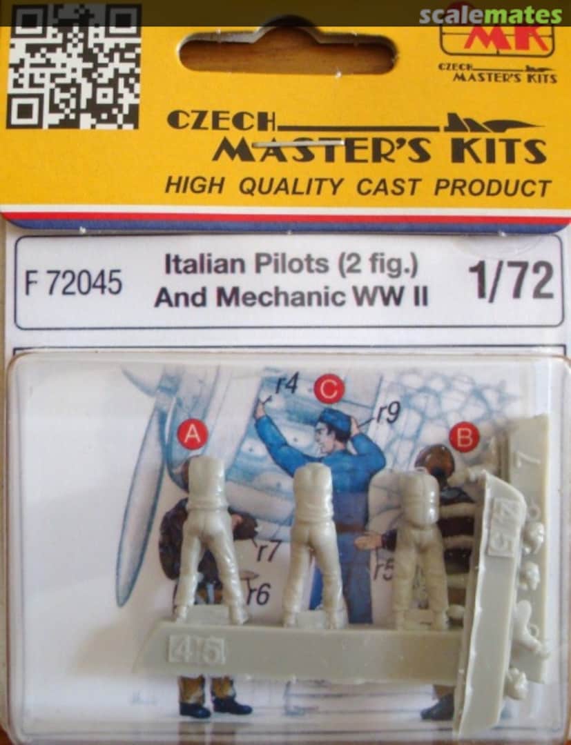 Boxart Italian Pilots (2 fig.) And Mechanic WW II F72045 CMK