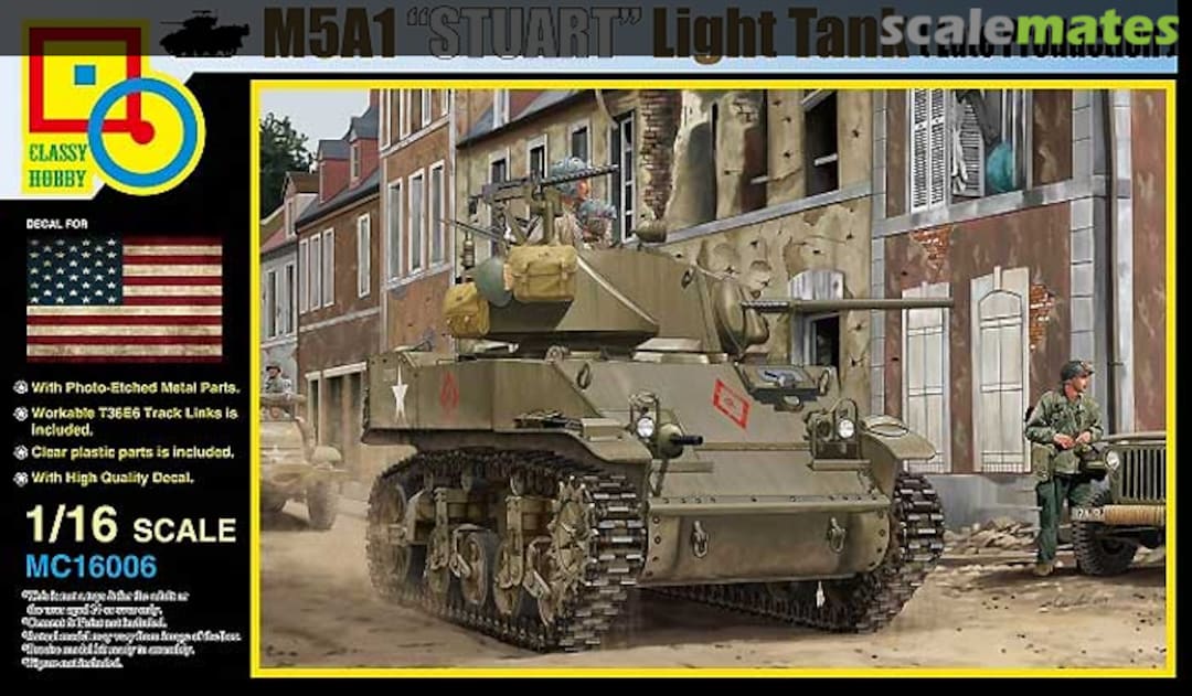 Boxart M5A1 "Stuart" Light Tank (Late Production) MC16006 Classy Hobby Boxart M5A1 "Stuart" Light Tank (Late Production) MC16006 Classy Hobby