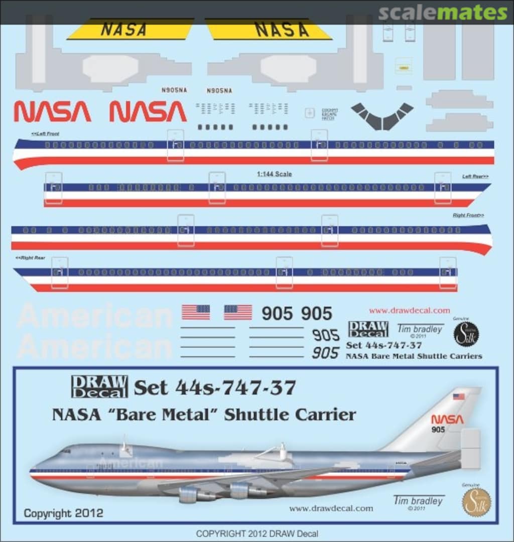 Boxart NASA Bare Metal Shuttle Carrier 747 44s-747-37 Draw Decal Boxart NASA Bare Metal Shuttle Carrier 747 44s-747-37 Draw Decal