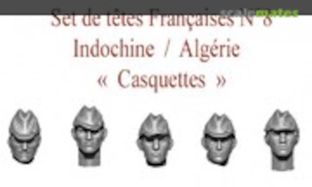 1:35 Set of French heads N°8 - Indochina / Algeria "Caps" (Blitz 35GG T08) 35GG T08
