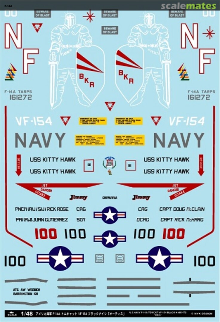 Boxart U.S. Navy F-14A Tomcat VF-154 Black Knights OTIS A-48032 MYK Design