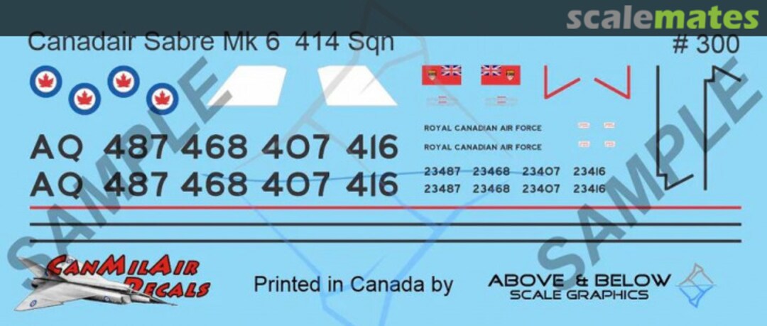 Boxart Canadair Sabre Mk. 6 300 Above & Below Graphics Boxart Canadair Sabre Mk. 6 300 Above & Below Graphics