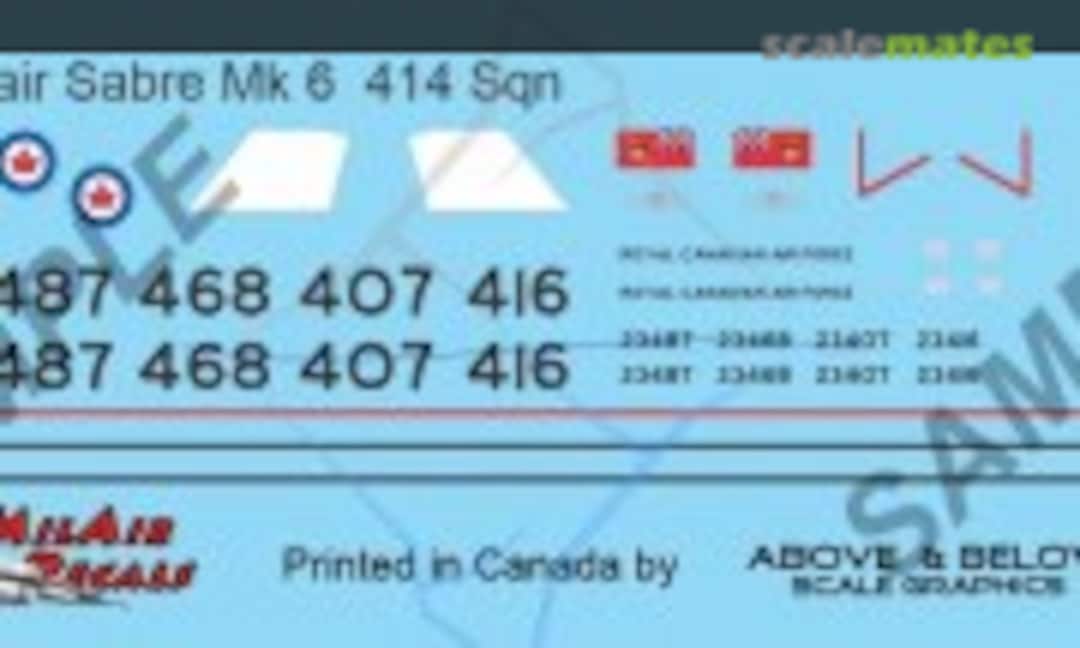 1:48 Canadair Sabre Mk. 6 (Above & Below Graphics 300) 300