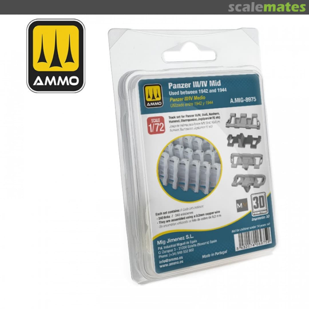 Boxart Panzer III/IV Mid, 1942-1944 track set A.MIG-8975 Ammo by Mig Jimenez Boxart Panzer III/IV Mid, 1942-1944 track set A.MIG-8975 Ammo by Mig Jimenez