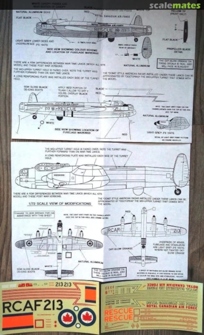 Contents Avro Lancaster Mk X RCAF Search & Rescue Scheme: 1968-77 J-1-72 Arrow Graphics Contents Avro Lancaster Mk X RCAF Search & Rescue Scheme: 1968-77 J-1-72 Arrow Graphics