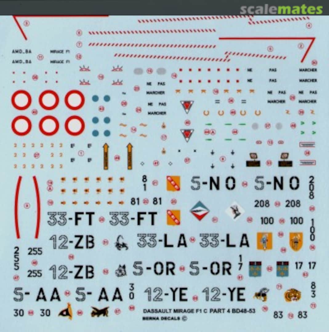 Boxart Dassault Mirage F1 C BD 48-53 Berna Decals Boxart Dassault Mirage F1 C BD 48-53 Berna Decals
