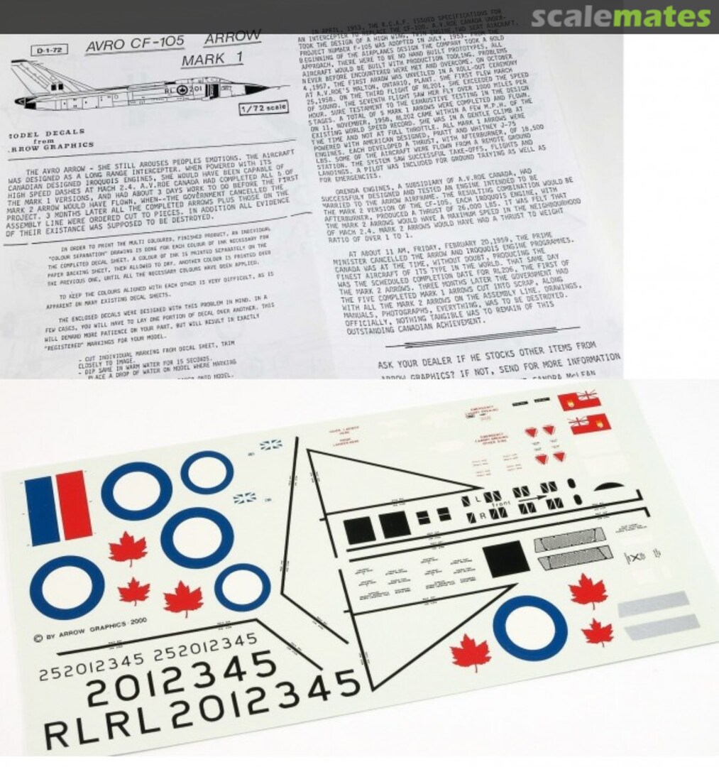 Boxart Avro CF-105 Arrow Mk 1 D-1-72 Arrow Graphics Boxart Avro CF-105 Arrow Mk 1 D-1-72 Arrow Graphics