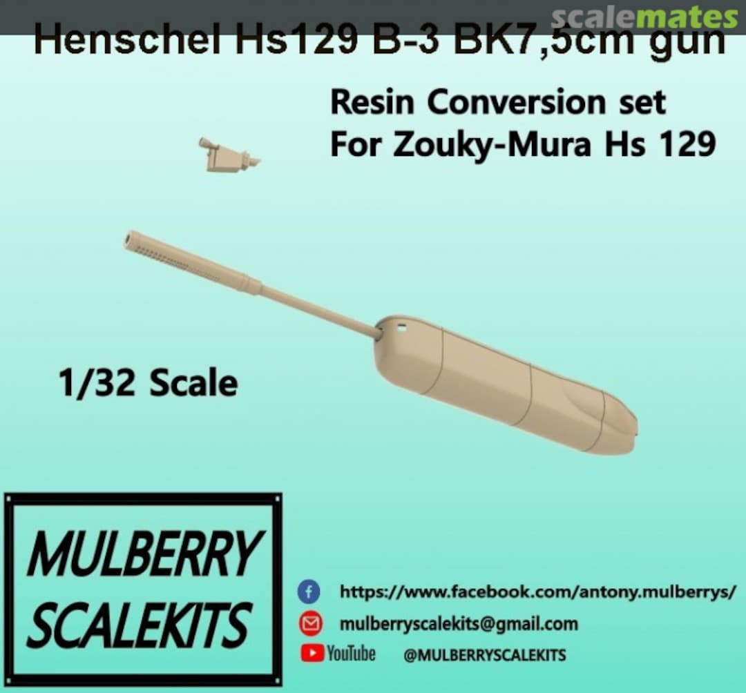 Boxart Henschel Hs 129 B-3 BK 7.5cm Gun conversion set Mulberry Scalekits Boxart Henschel Hs 129 B-3 BK 7.5cm Gun conversion set Mulberry Scalekits