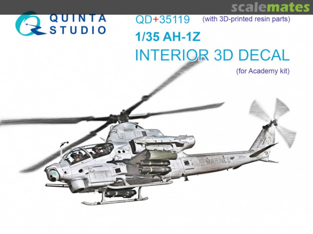 Boxart AH-1Z interior 3D decals (with 3D-printed resin parts) QD+35119 Quinta Studio