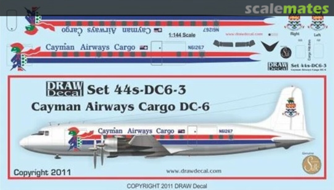 Boxart Cayman Airways Cargo DC-6 44-DC6-3 Draw Decal Boxart Cayman Airways Cargo DC-6 44-DC6-3 Draw Decal