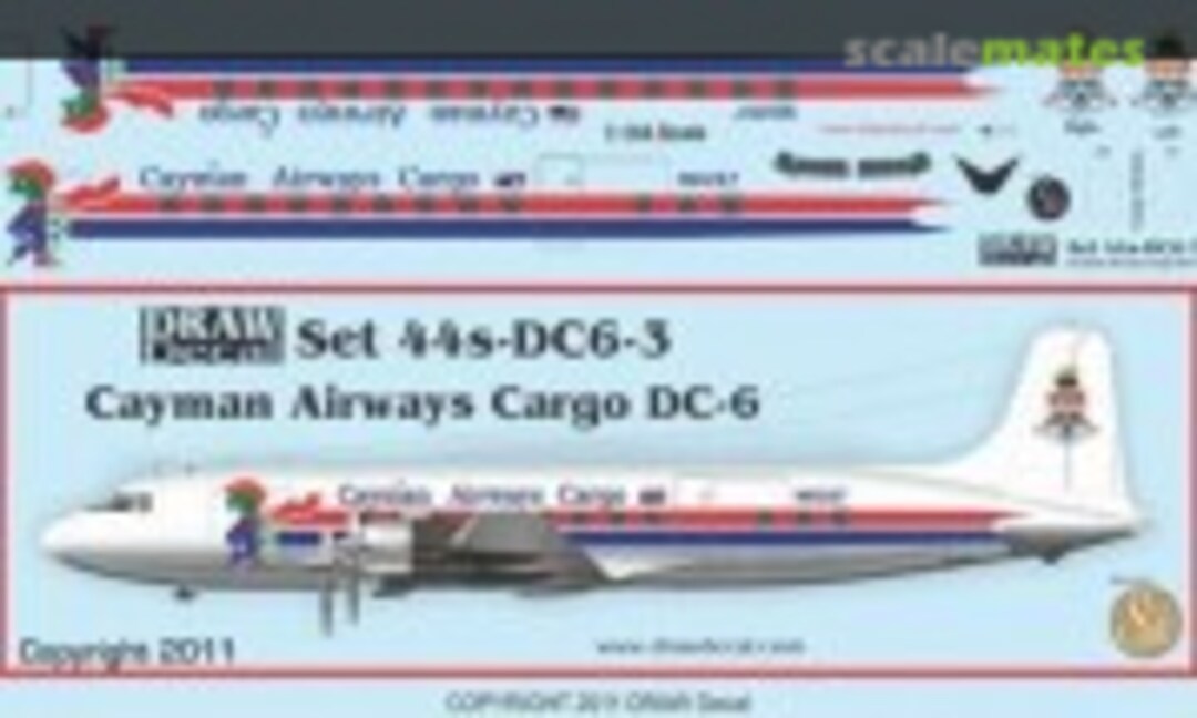 1:144 Cayman Airways Cargo DC-6 (Draw Decal 44-DC6-3) 44-DC6-3